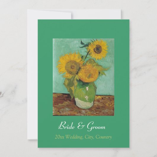  zonnebloemen Christelijke bruiloft Kaart (Achterkant)