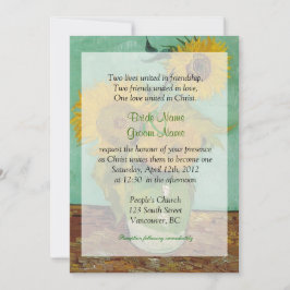  zonnebloemen Christelijke bruiloft Kaart