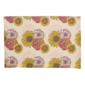 Zonnebloemen, Chrysanten, Anjers Bloemen Kussensloop (Voorkant-Links)