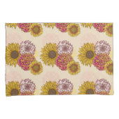 Zonnebloemen, Chrysanten, Anjers Bloemen Kussensloop (Voorkant-Rechts)