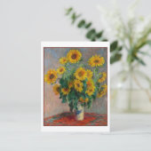 Zonnebloemen Claude Monet Fine Art Wall Briefkaart (Staand voorkant)