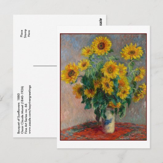 Zonnebloemen Claude Monet Fine Art Wall Briefkaart (Voorkant / Achterkant)