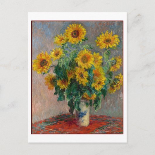 Zonnebloemen Claude Monet Fine Art Wall Briefkaart (Voorkant)