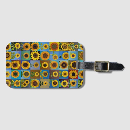 Zonnebloemen collage bagagelabel (Voorkant (horizontaal))