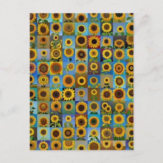 Zonnebloemen collage briefkaart (Voorkant)