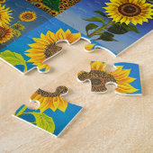 Zonnebloemen collage legpuzzel (Zijkant)