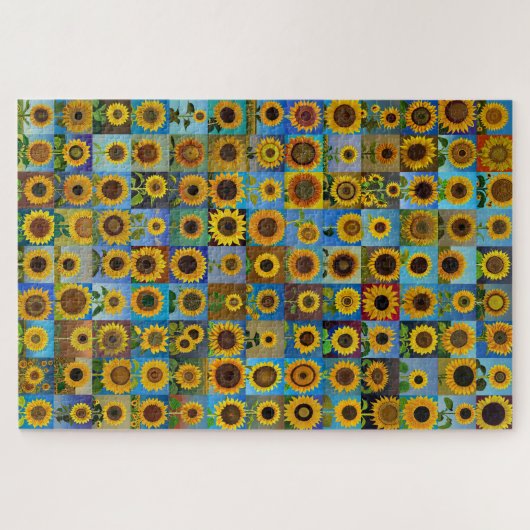 Zonnebloemen collage legpuzzel (Horizontaal)