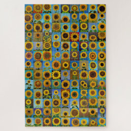 Zonnebloemen collage legpuzzel