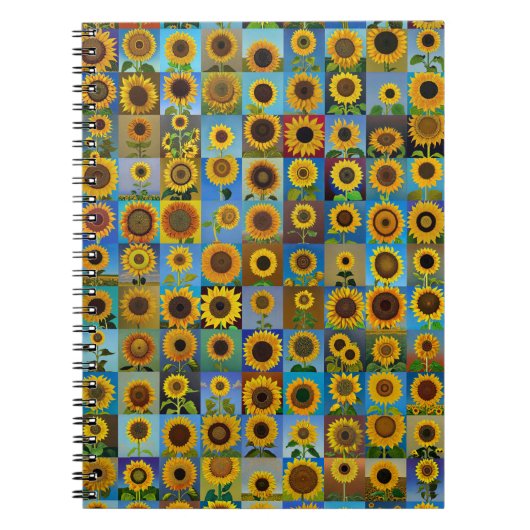 Zonnebloemen collage notitieboek (Voorkant)