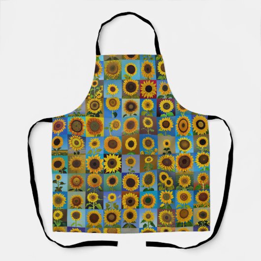 Zonnebloemen collage schort (Voorkant)