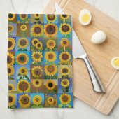 Zonnebloemen collage theedoek (Quarter Fold)