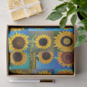 Zonnebloemen collage tissuepapier (Geschenk)