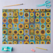 Zonnebloemen collage tissuepapier (Craft)