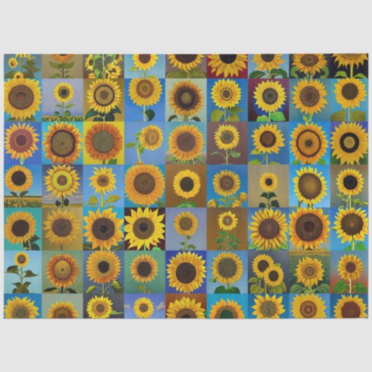 Zonnebloemen collage tissuepapier (Voorkant)