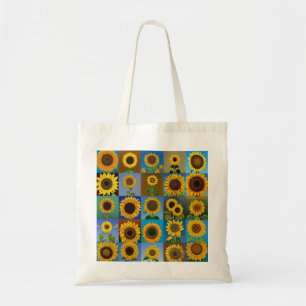 Zonnebloemen collage tote bag