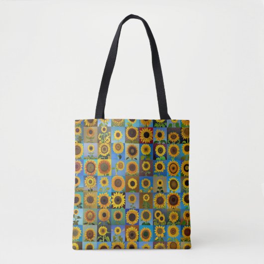 Zonnebloemen collage tote bag (Voorkant)