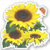 Zonnebloemen Contour Sticker (Voorkant)