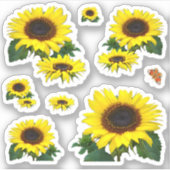 Zonnebloemen Contour Sticker (Voorkant)