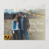Zonnebloemen country Christmas save the date bruil Aankondigingskaart (Achterkant)