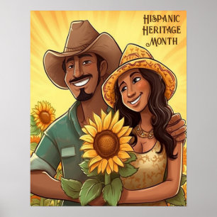 Zonnebloemen Couple voor theewerelderfgoed Poster