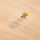 Zonnebloemen cowboylaarzen schuur hout Westerne br Acryl Uitnodigingen (Laagn)