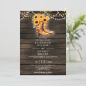 Zonnebloemen cowboylaarzen schuur hout Westerne br Kaart (Staand voorkant)