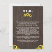 Zonnebloemen Custom Foto Twee In Een Huwelijk Kaart (Achterkant)