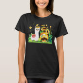 Zonnebloemen Cute Gnome Floral Llama Boerderij Far T-shirt (Voorkant)