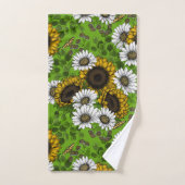 Zonnebloemen, dagboeien, zomertuin bad handdoek (Handdoek)