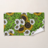 Zonnebloemen, dagboeien, zomertuin bad handdoek (Handdoek)