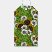 Zonnebloemen, dagboeien, zomertuin cadeaulabel (Voorkant)