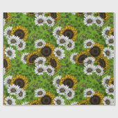 Zonnebloemen, dagboeien, zomertuin cadeaupapier (Vlak)