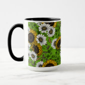 Zonnebloemen, dagboeien, zomertuin mok (Links)