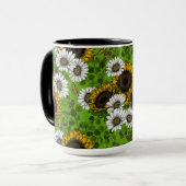 Zonnebloemen, dagboeien, zomertuin mok (Voorkant links)