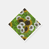 Zonnebloemen, dagboeien, zomertuin servet (Hoek)