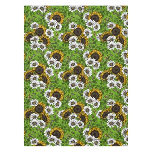 Zonnebloemen, dagboeien, zomertuin tafelkleed (Voorkant)