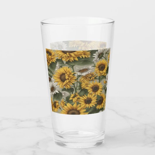 Zonnebloemen Daisies #2 Glas (Achterkant)