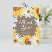 Zonnebloemen Daisies Baby Meisje Douche Dank u Bedankkaart (Staand voorkant)