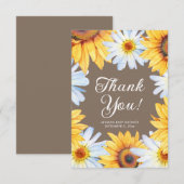 Zonnebloemen Daisies Baby Meisje Douche Dank u Bedankkaart (Voorkant / Achterkant)