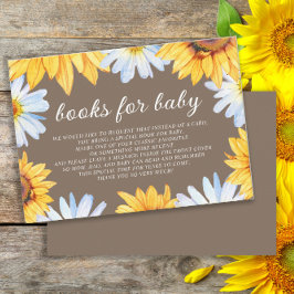 Zonnebloemen Daisies Baby shower Boek Behuizing Ka Informatiekaartje