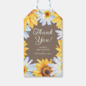 Zonnebloemen Daisies Baby shower dank u Cadeaulabel (Voorkant)