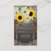 Zonnebloemen & Daisies Mason Jar Verwijs een vrien Aanbevelingskaartje (Achterkant)