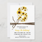 Zonnebloemen & Daisies SIX 6 6E Verjaardagsfeest Kaart (Voorkant)