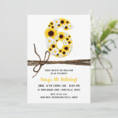 Zonnebloemen & Daisies SIX 6 6E Verjaardagsfeest Kaart (Staand voorkant)
