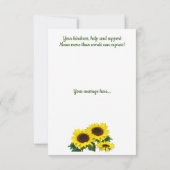 Zonnebloemen Dank je Christelijke vriend Bedankkaart (Achterkant)