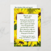 Zonnebloemen Dank je Christelijke vriend Bedankkaart (Voorkant / Achterkant)