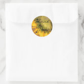 Zonnebloemen, dank je ronde sticker (Tas)