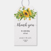 Zonnebloemen dank u cadeau Labels Cadeaulabel (Voorkant)