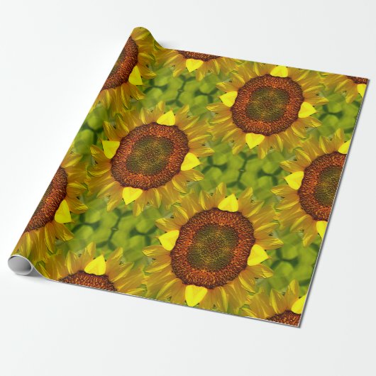 Zonnebloemen dansen... cadeaupapier (Uitgerold)