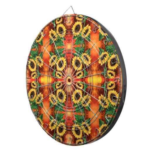 Zonnebloemen Dart Board - Schilderen Dartbord (Voorkant Rechts)